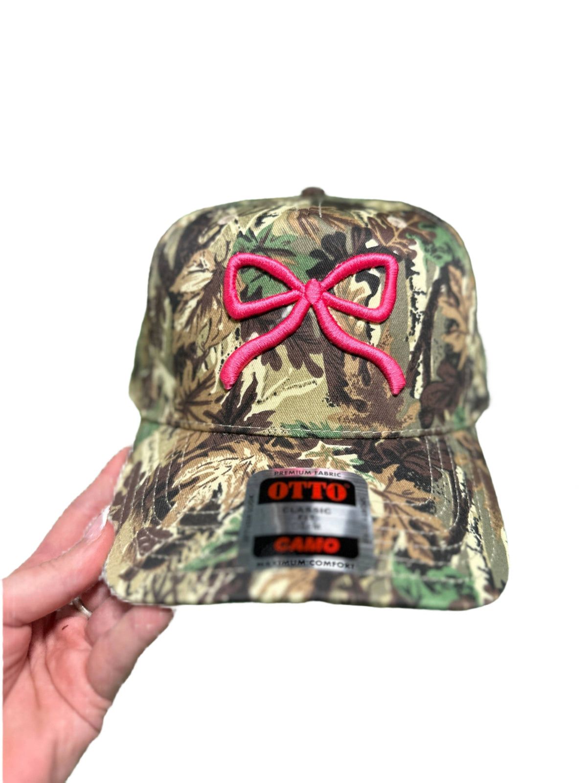 Camo Bow Embroidered Trucker Hat – Get Lit Gold Coast display picture 2